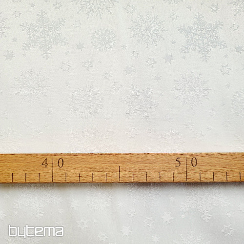 Tkanina dekoracyjna gładka FLAKES MIX BIAŁA