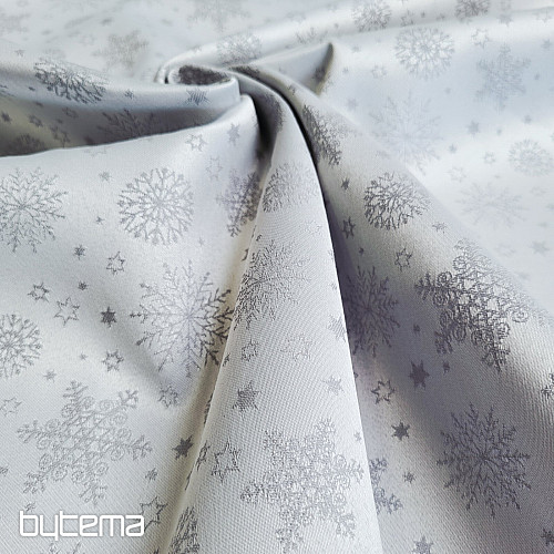 Tkanina dekoracyjna gładka FLAKES MIX SZARY