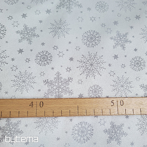 Tkanina dekoracyjna gładka FLAKES MIX SZARY