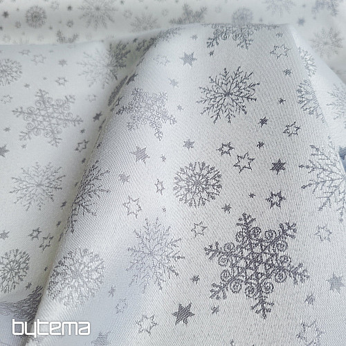 Tkanina dekoracyjna gładka FLAKES MIX SZARY