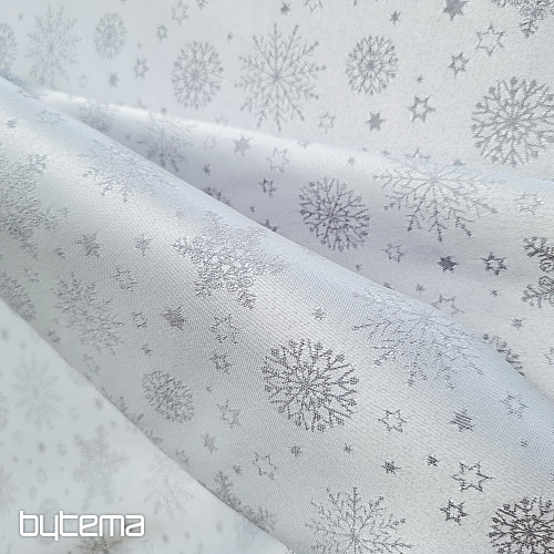 Tkanina dekoracyjna gładka FLAKES MIX SZARY