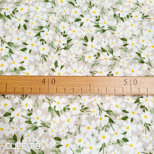 Tkanina dekoracyjna BIAŁE KWIATY