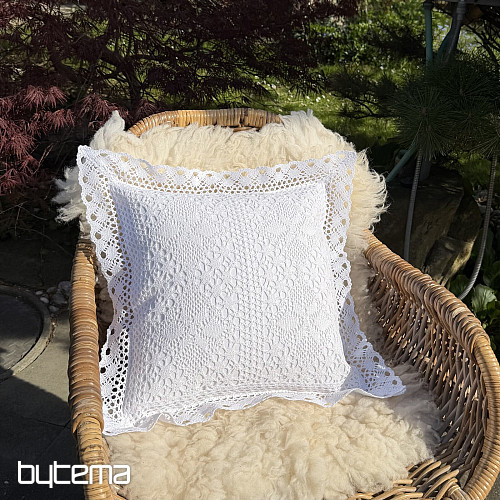 Poszewka dekoracyjna LACE biała