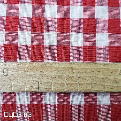 Tkanina dekoracyjna KANAFAS czerwona 1x1 cm