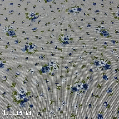 tkanina dekoracyjna ELENA małe fiołki niebieskie