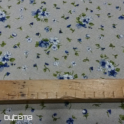 tkanina dekoracyjna ELENA małe fiołki niebieskie