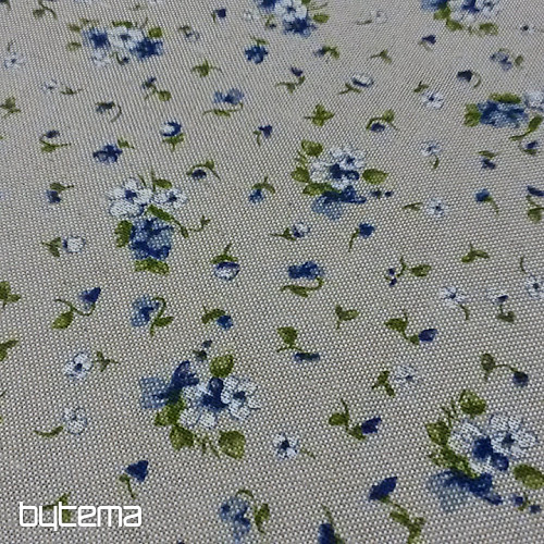 tkanina dekoracyjna ELENA małe fiołki niebieskie
