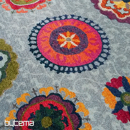 Dywan w kawałku MANDALY szaro-niebieski