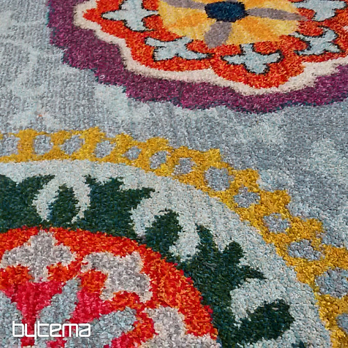 Dywan w kawałku MANDALY szaro-niebieski