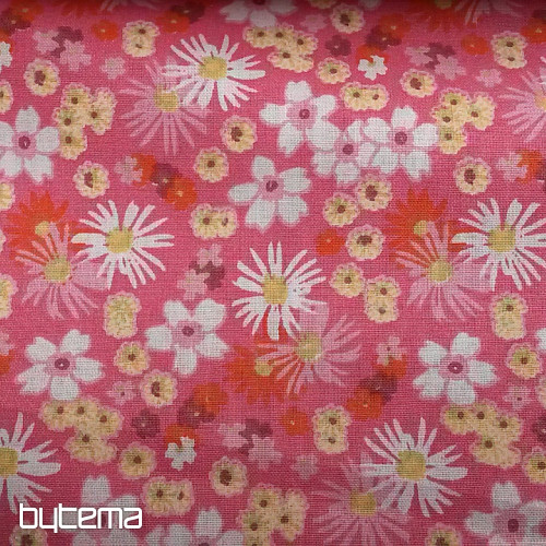 Tkanina dekoracyjna ZINIA w różowe kwiaty