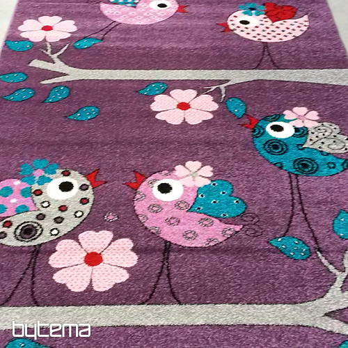 Dywan dziecięcy BELLA BIRDS liliowy