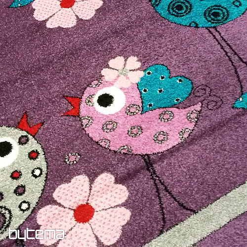 Dywan dziecięcy BELLA BIRDS liliowy