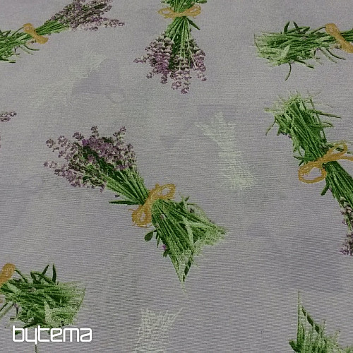 Tkanina dekoracyjna Bukiet LAWENDOWY LILAC