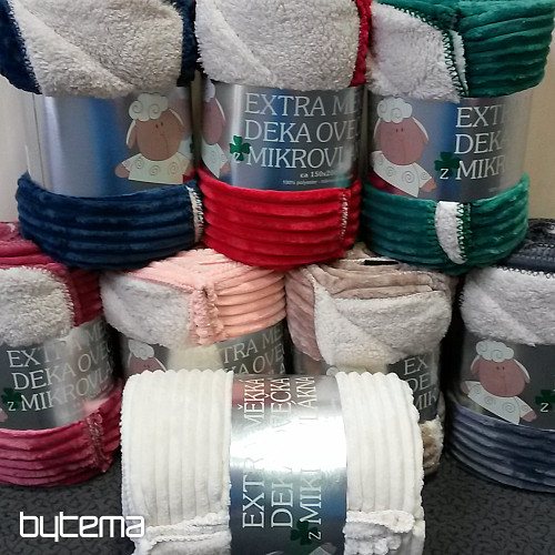 koc z mikrofibry EXTRA SOFT SHEEP sztruks - szmaragdowo zielony