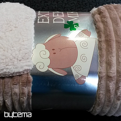 koc z mikrofibry EXTRA SOFT SHEEP sztruks - orzech