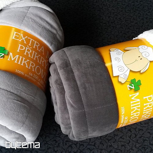 koc z mikrofibry EXTRA SOFT SHEEP szwy szary antracyt