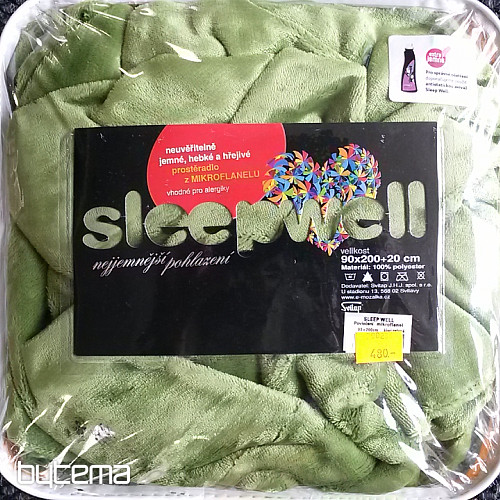 Prześcieradło mikroflanelowe SLEEP WELL zielone - kiwi