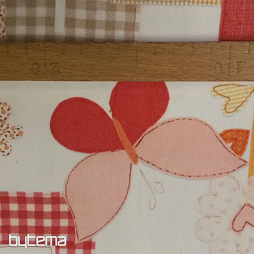 Tkanina dekoracyjna dziecięca TWIST C01 LOVE pomarańcz