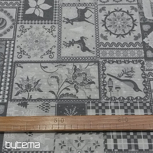 Tkanina dekoracyjna Christmas TIROL szara