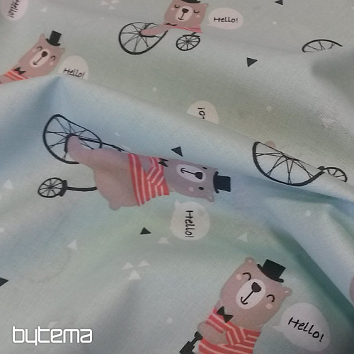 Tkanina bawełniana MIŚ NA KOŁKU