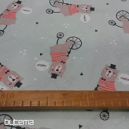 Tkanina bawełniana MIŚ NA KOŁKU