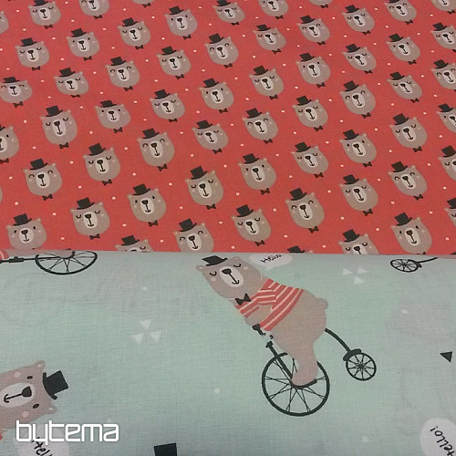 Tkanina bawełniana MIŚ NA KOŁKU