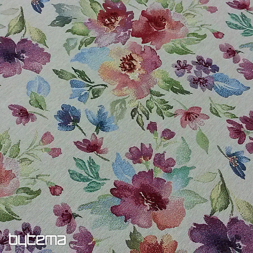 Tkanina gobelinowa PASTELOWE KWIATY