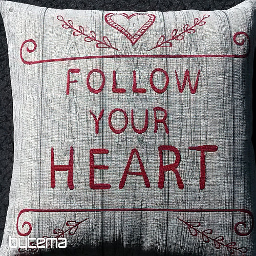 Poszewka na poduszkę z gobelinem FOLLOW YOUR HEART