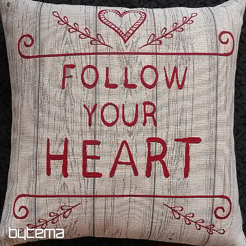 Poszewka na poduszkę z gobelinem FOLLOW YOUR HEART