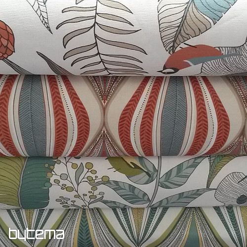 tkanina dekoracyjna ROMBOS zielona