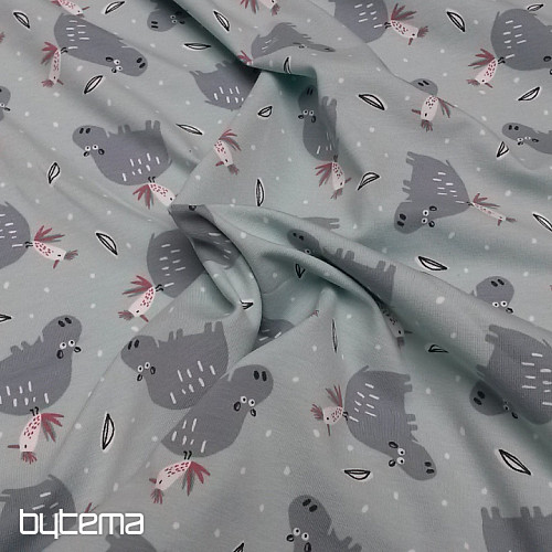 Dzianina bawełniana HROCH HIPIZ mentol