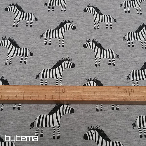 Dzianina bawełniana ZEBRA szara