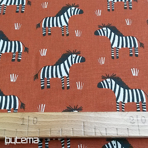 Bawełniana tkanina ZEBRA brązowa