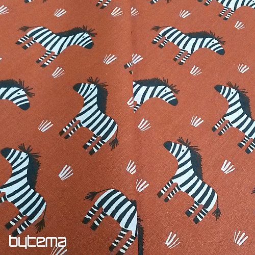 Bawełniana tkanina ZEBRA brązowa