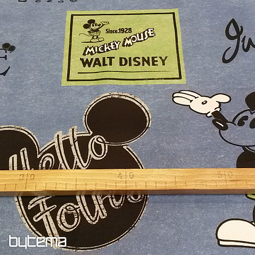 Tkanina dekoracyjna dla dzieci MICKEY MOUSE niebieska