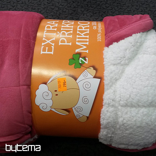 Kocyk z mikrofibry EXTRA soft SHEEP przeszyty starym różem