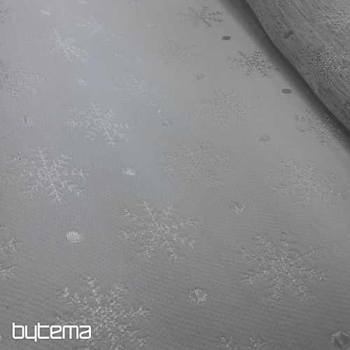 Świąteczna tkanina dekoracyjna na obrusy Flake beż 002 szerokość 280