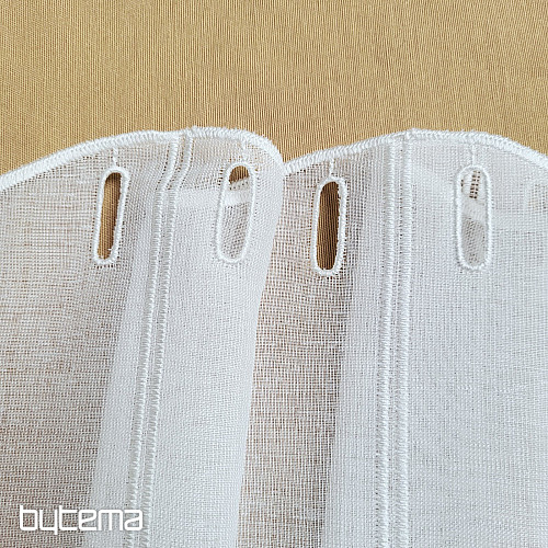 Nowoczesna haftowana firana V52 w kolorze kremowej bieli