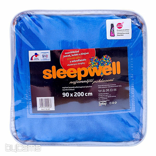 Prześcieradło z mikroflaneli SLEEP WELL ciemnoniebieskie