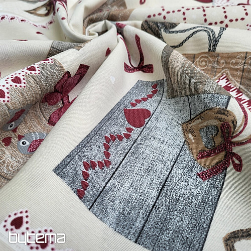 Tkanina dekoracyjna TM PATCHWORK bordowa