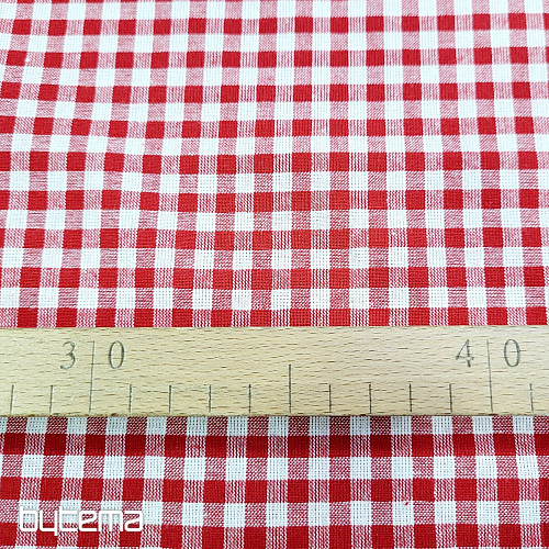 Tkanina dekoracyjna KANAFAS czerwona 0,5x0,5 cm