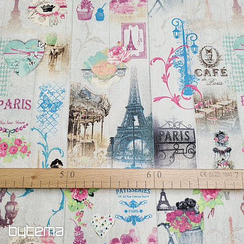 Tkanina dekoracyjna PARIS druk cyfrowy 3D