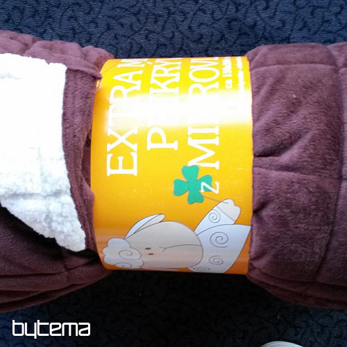 Koc z mikrofibry EXTRA SOFT SHEEP szew BRĄZOWY