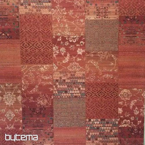 Luksusowe wełniane dywany ROYAL PATCHWORK czerwone