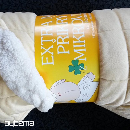 Kocyk z mikrofibry EXTRA SOFT SHEEP kremowy ścieg