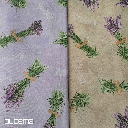Tkanina dekoracyjna Bukiet LAWENDOWY LILAC
