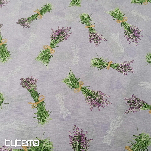 Tkanina dekoracyjna Bukiet LAWENDOWY LILAC