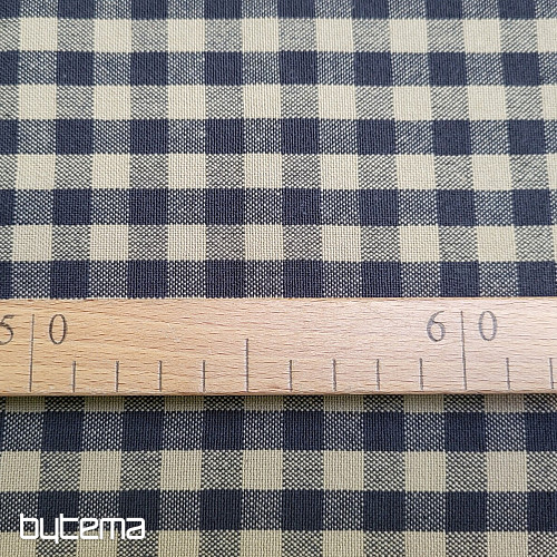 Tkanina w kratkę MERIGNAC grafit / len