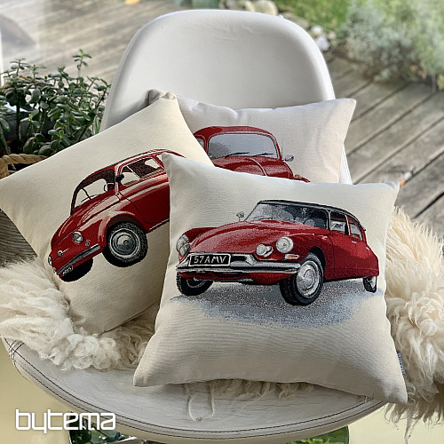 Gobelinowa poszewka na poduszkę VW BEETLE CZERWONA