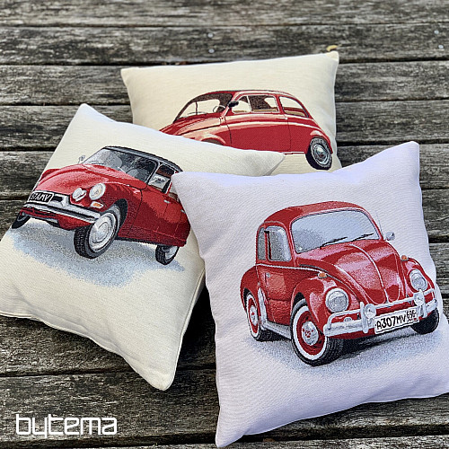 Gobelinowa poszewka na poduszkę VW BEETLE CZERWONA